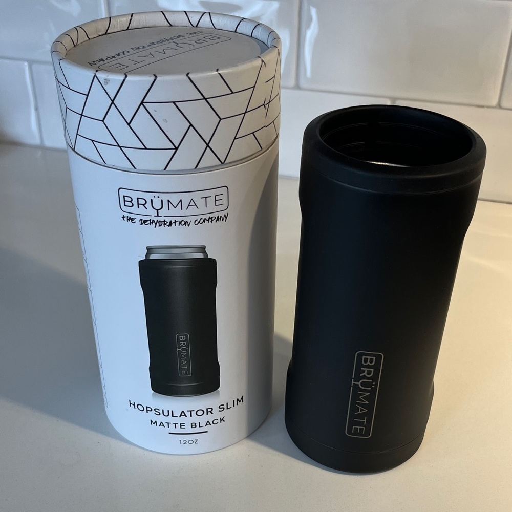BrüMate Hopsulator Slim Can Insulated Cooler for 12oz Slim Cans, Matte Black - Picture 7 of 11